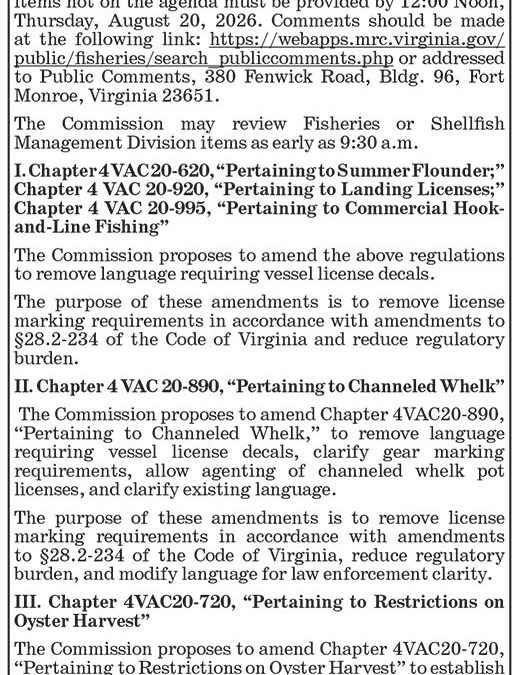 VMRC, Public Hearing, Aug. 25