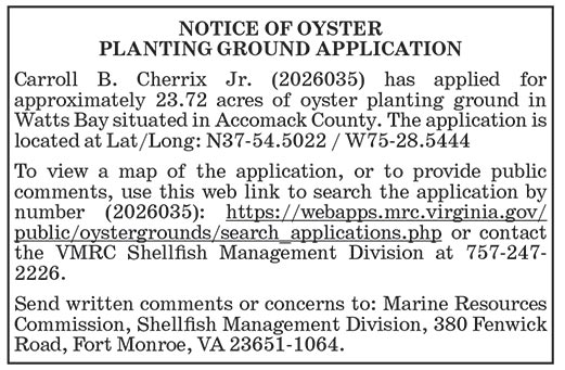 Oyster Ground Application 2026035