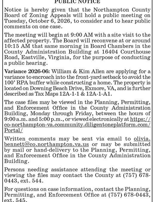 Northampton County BZA, Public Hearing, Oct. 6