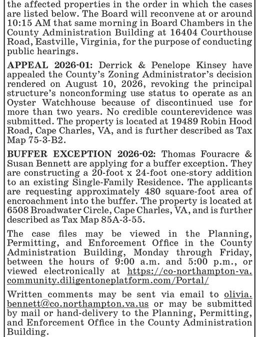 Northampton County BZA, Public Hearing, Nov. 4